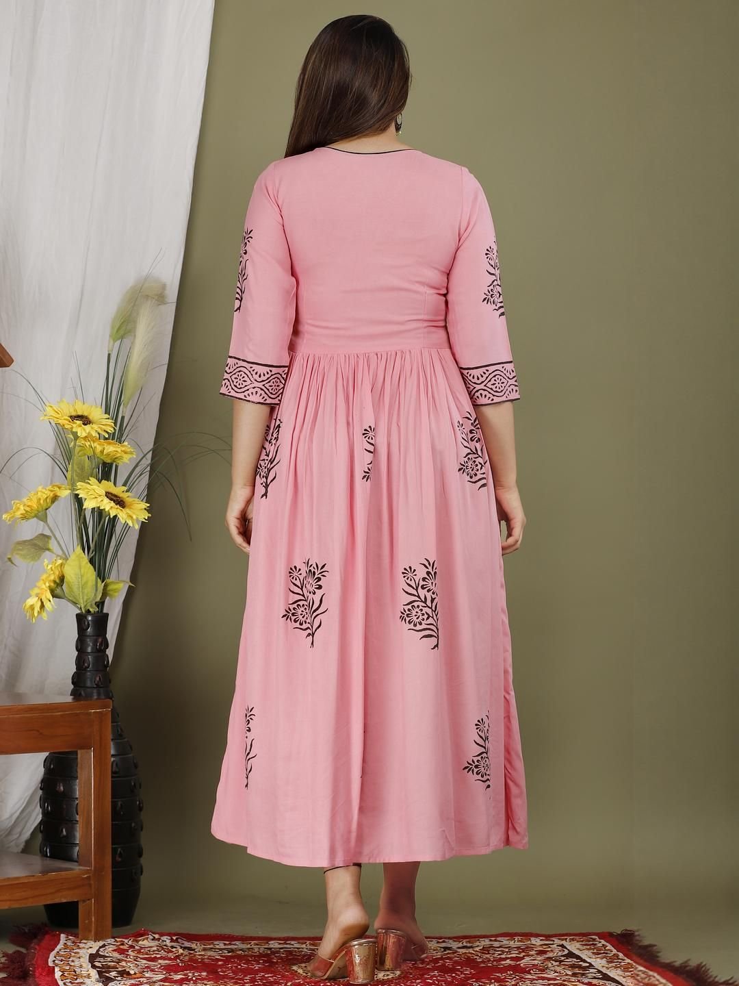 PRIYAGANI GARMENTS Women Pink Viscose Rayon  Kurtis - Image 4