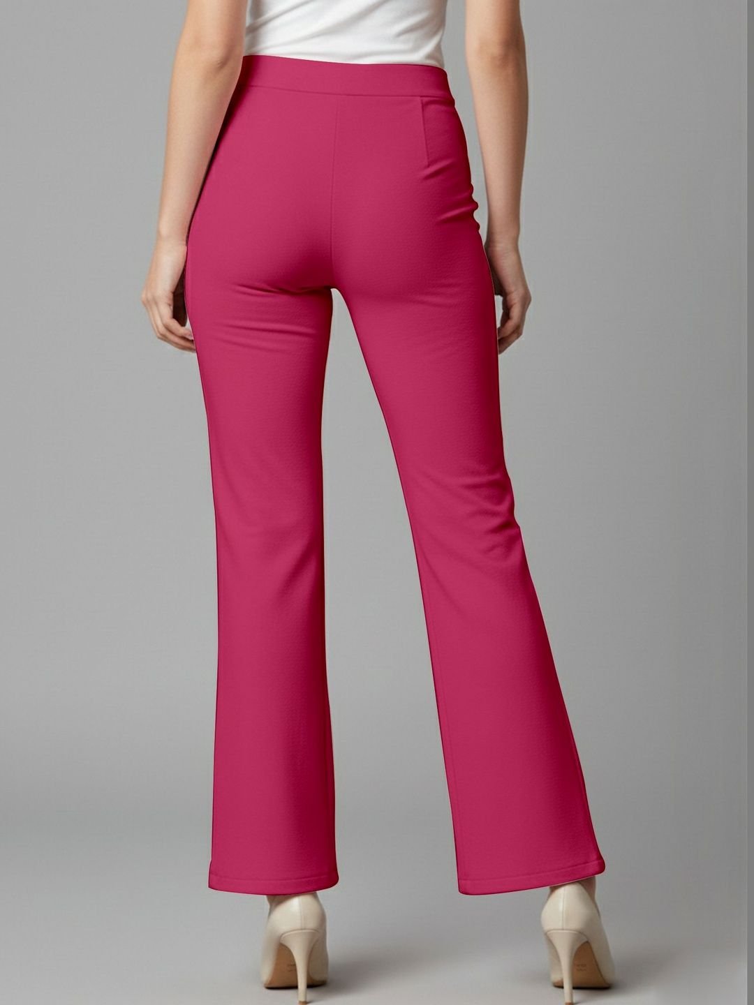 Mehrang Women Solid High Rise Bell Bottom Trouser - Image 2