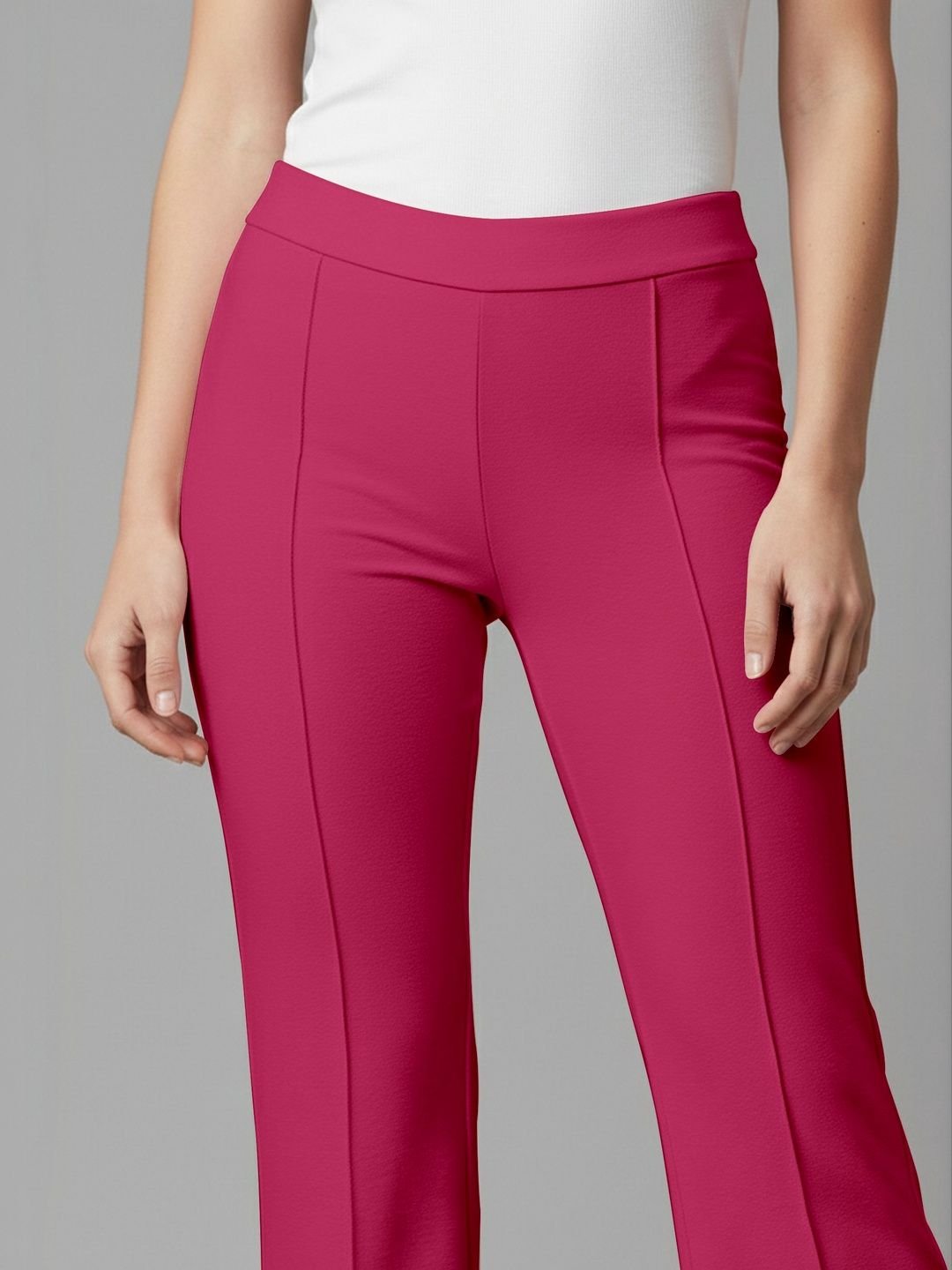 Mehrang Women Solid High Rise Bell Bottom Trouser - Image 4