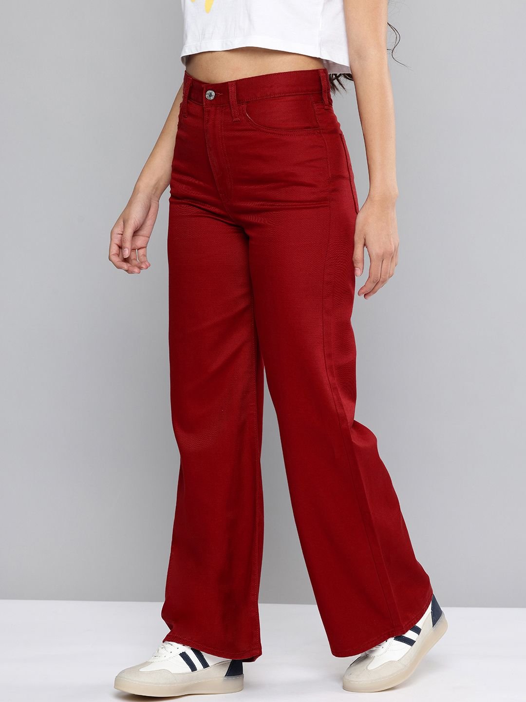 Levis Women's Red Ribcage Bell Bottom Wide Leg Fit High Rise Jeans - Image 2