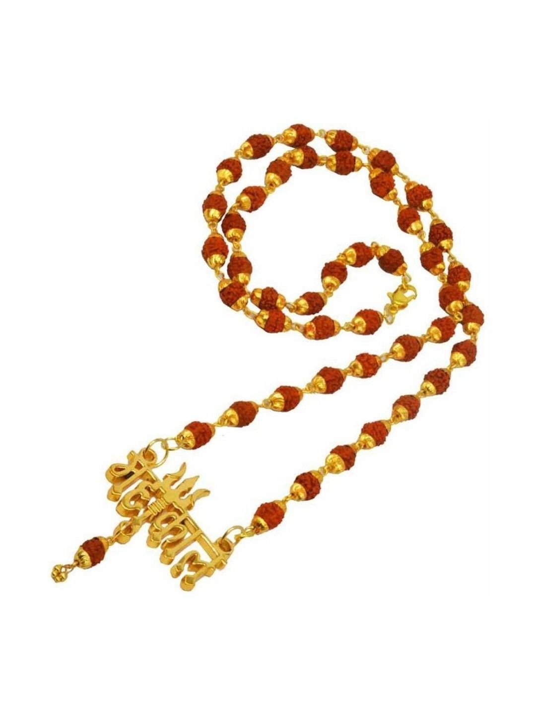 RAVIOUR LIFESTYLE Unisex Shiv Mahakal Trishul Pendant Brass Locket With RD Cap Mala - Image 2