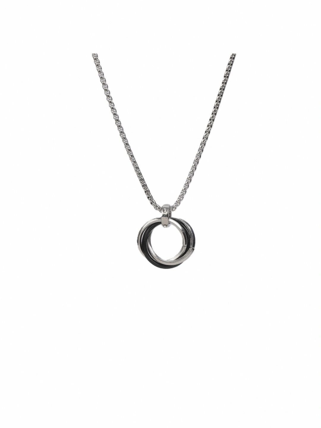 Multi Ring Stainless Steel Rocky Neck Chainfor Men - Image 3