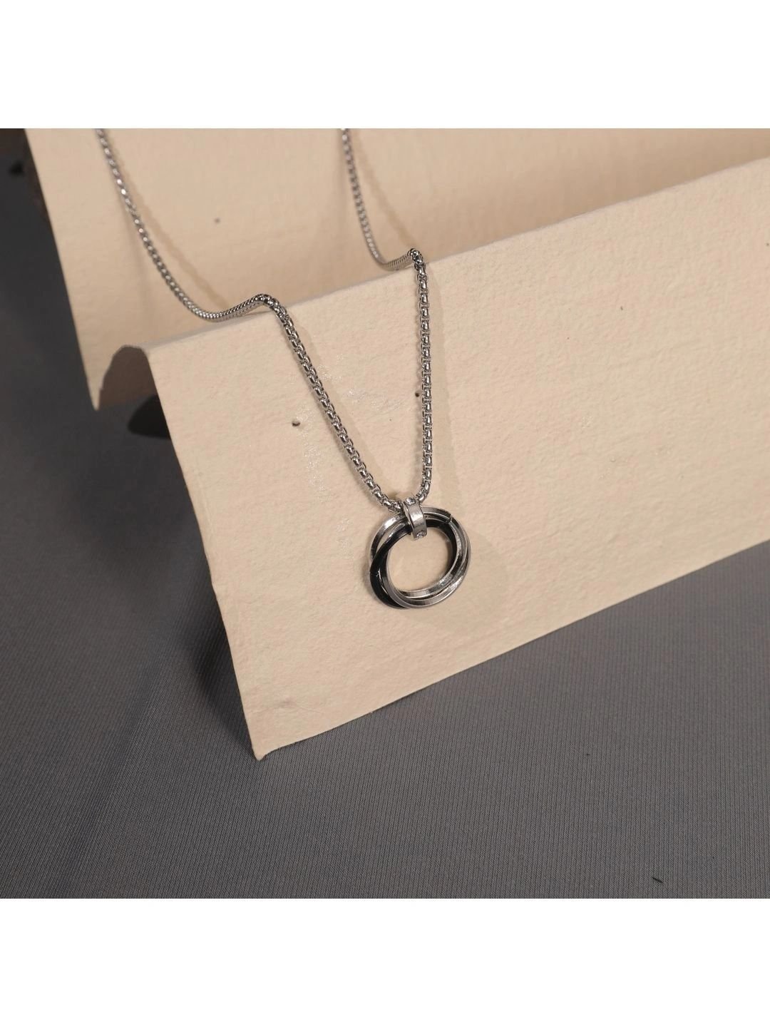Multi Ring Stainless Steel Rocky Neck Chainfor Men - Image 4