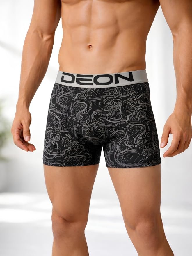 DEON Men's Printed Trunk Underwear | Comfort Soft Stretch Breathable Boxer Briefs | Comfortable Inner Elastic Waistband - Image 2