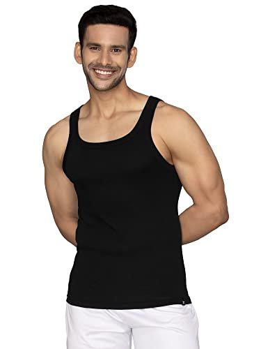 XYXX Men's 100% Cotton Ribbed Regular Fit Solid Square Neck Vest | Anti Bacterial Finish, Racer Back Baniyan for Man, Tag Free Comfort Man's Inner - Image 2
