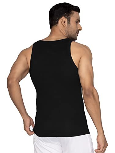 XYXX Men's 100% Cotton Ribbed Regular Fit Solid Square Neck Vest | Anti Bacterial Finish, Racer Back Baniyan for Man, Tag Free Comfort Man's Inner - Image 3