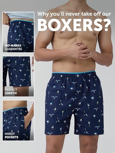 XYXX Men's Renew Super Combed Cotton Regular Fit Printed Boxer Shorts with No Marks Waistband & Dual Side Pocket (Pack of 2) - Image 2