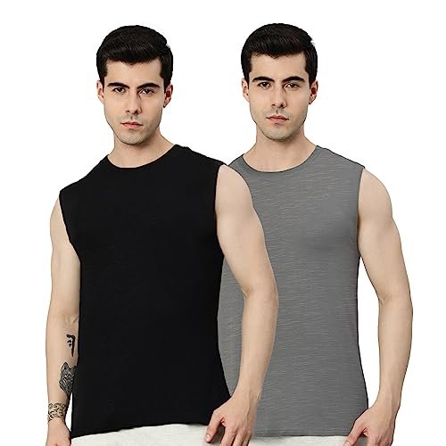 HEELIUM Bamboo Gym Vests for Men, Odour Free, Super Soft & Comfortable
