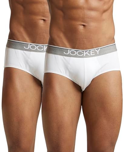 Jockey 8037 Men Super Combed Cotton Solid Brief with Ultrasoft Waistband_(Pack of 2)