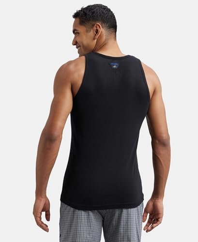 Jockey FP04 Men Super Combed Cotton Rib Round Neck Sleeveless Vest Regular Fit - Image 3