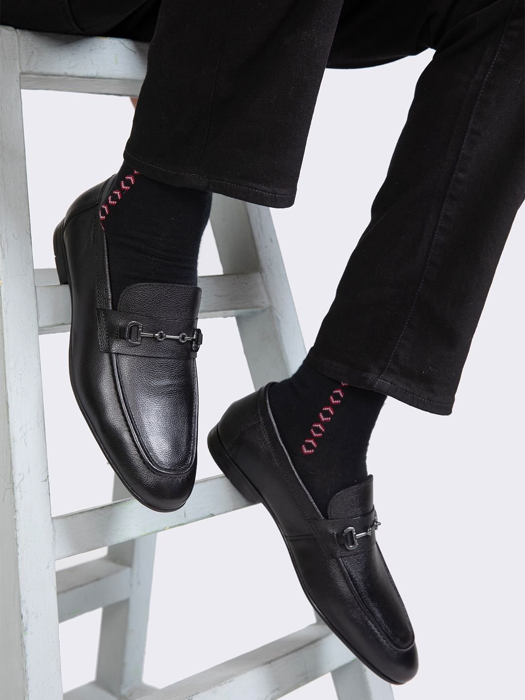 THOMAS CRICK Thomas Crick Men Textured Leather Formal Loafers