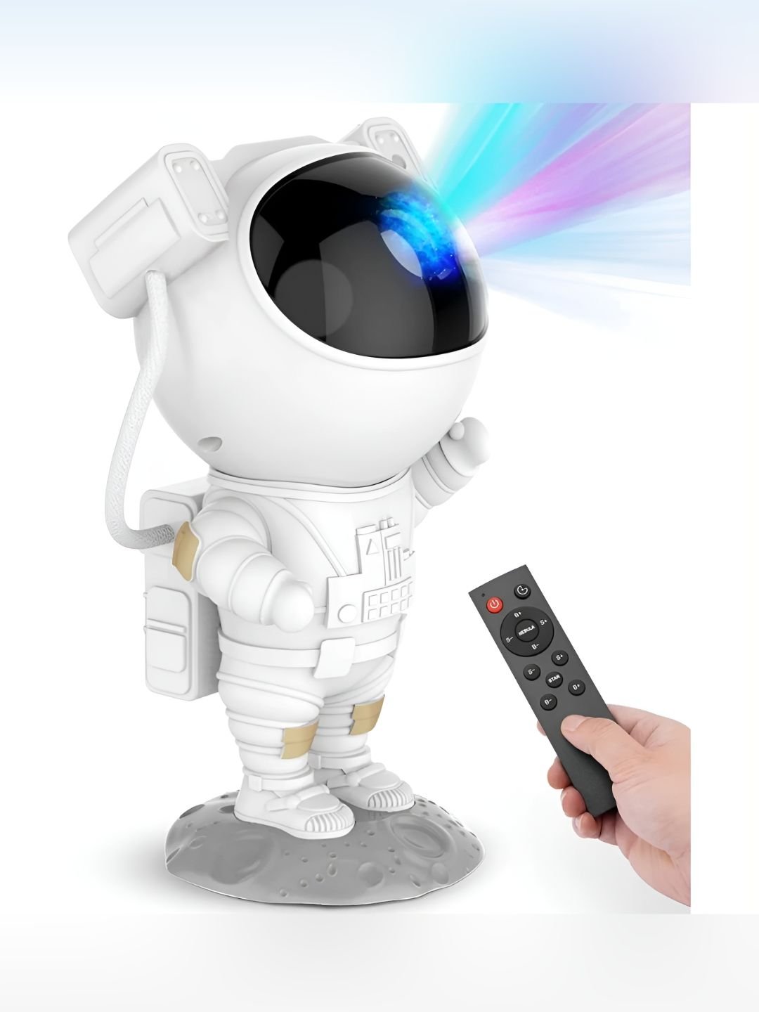 EarthCraft Astronaut Projector Lamp White Acrylic Table Lamp With Adjustable Cord & Bulb - Image 2