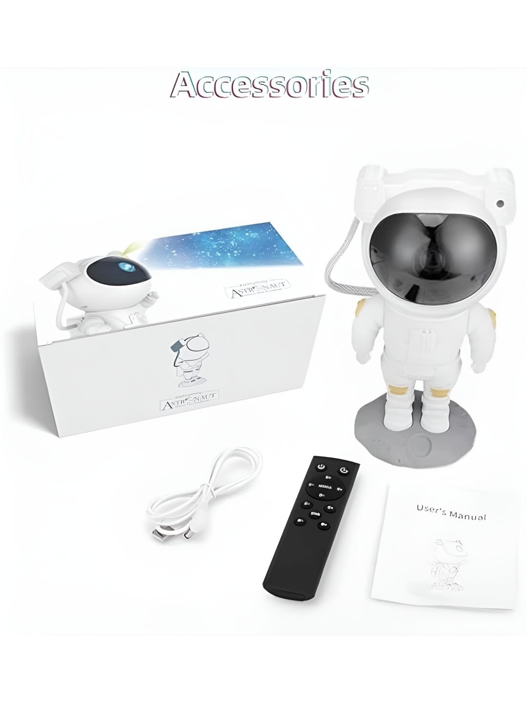EarthCraft Astronaut Projector Lamp White Acrylic Table Lamp With Adjustable Cord & Bulb - Image 4