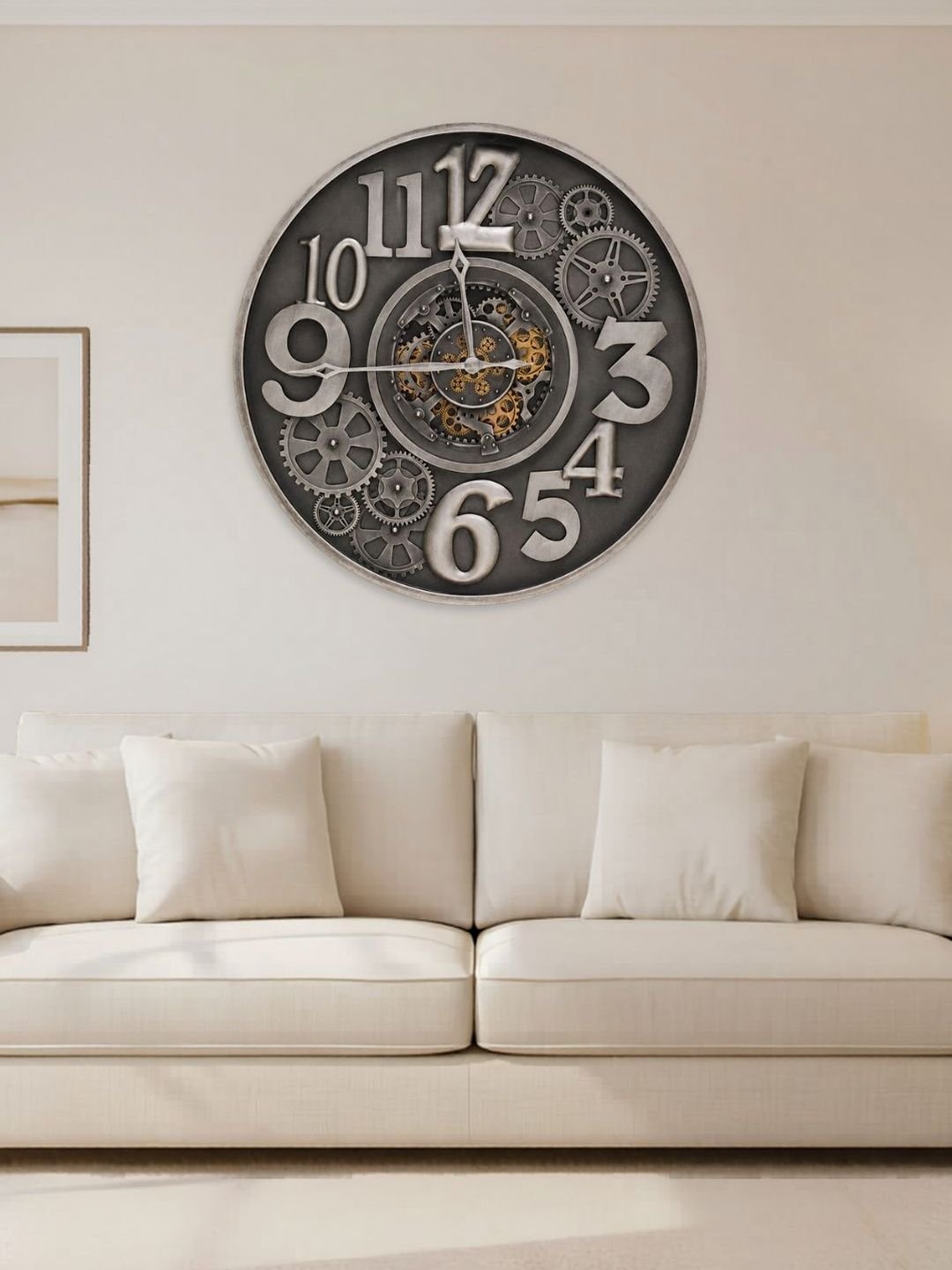 Gold-Toned & Grey Wall Clock - Image 2