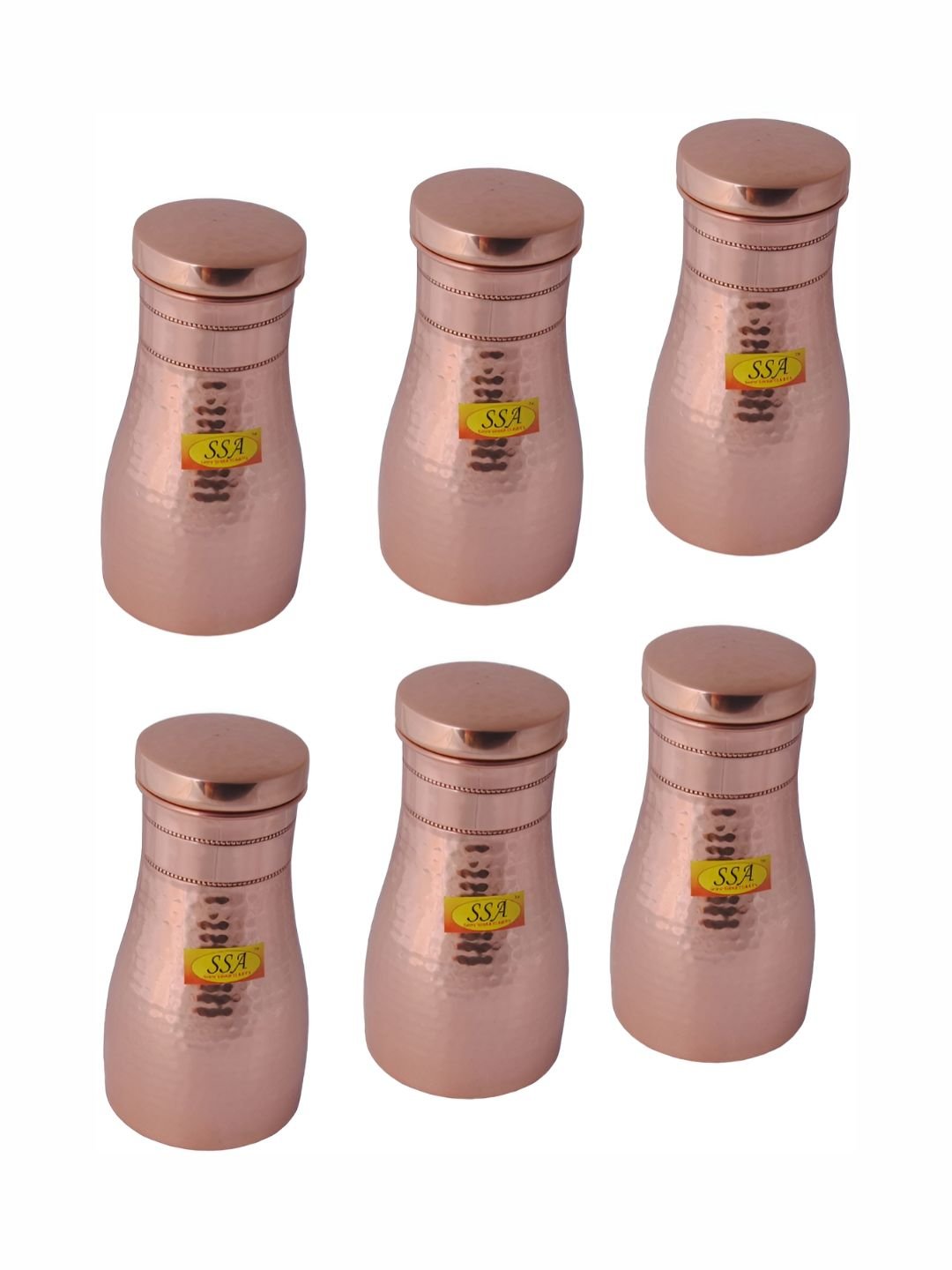 Shivshakti Arts Shivshakti Arts Brown 6 Pieces Copper Water Bottles