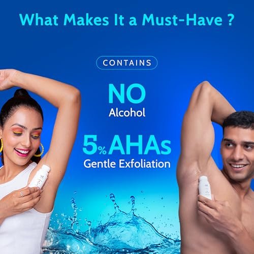 Chemist At Play UnderArm Roll On Deodorant with 5% AHA, Lactic Acid & 1% Mandelic Acid | Prevents Body Odour & Fades Pigmentation |0% Aluminium & 0% Alcohol |For Sensitive Skin | Aqua Fragrance | 75ml - Image 3