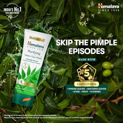 Himalaya Purifying Neem Face Wash, 150 ml | Soap Free | Paraben, Phthalates free | Best for Acne Prone Skin | Eliminates Pimples - Image 3