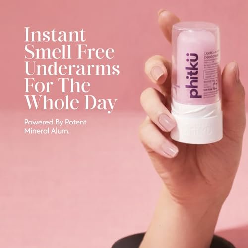 Phitku Crystal Roll On with Rose Extract | Natural Alum | Brightens Dark Underarms, Controls Body Odour | Fragrance-Free & Alcohol Free | Men & Women | 100g - Image 4