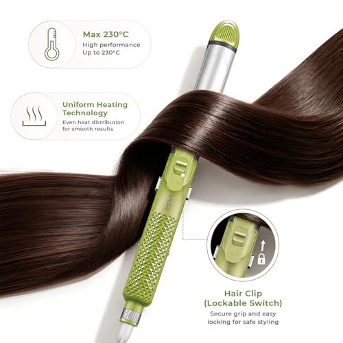 VGR 4-in-1 Hair Styler - Hair Straightener, Curler, Crimper, and Waving Tool with Ceramic Coating Plates & Adjustable Heat Settings | Uniform Heat Technology | 2-Year Warranty (V-569, Green) - Image 3
