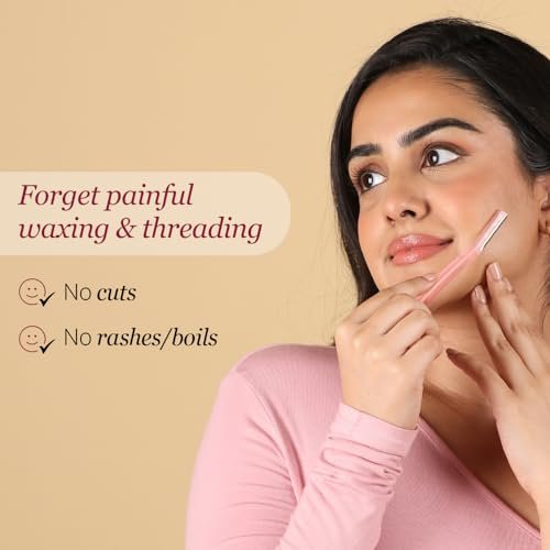 Carmesi Reusable Face Razor for Women Facial Hair- 3 Razors | Instant & Painless Hair Removal | For Eyebrows, Upper Lip, Forehead, Peach Fuzz, Chin and Sideburns | Dermaplaning Tool - Image 2