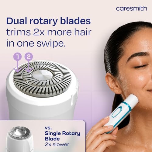 Caresmith Bloom 4 in 1 Face & Body Hair Trimmer for Women | 3 Heads- Body Trimmer & Shaver, Face Trimmer & Eyebrow Trimmer | Rechargeable | Hair Removal Machine for Women, Green - Image 4