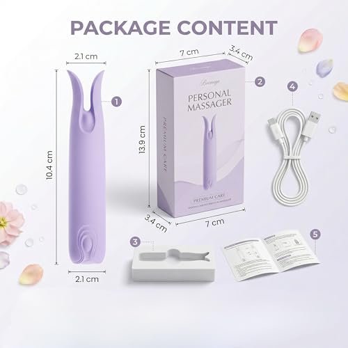 KLEN Body Massager Machine Automatic Comfortable Wellness Female Tool | Personal Massager for Woman Portable Rechargeable Waterproof Dual Tip Vibrating Device For Self Relaxation, (ABS+Silicone) - Image 2