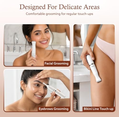 AGARO Rechargeable 3-in-1 Multi Trimmer for Women, for Face, Leg, Eyebrow, Underarms, & Bikini Area, Multipurpose Hair Remover for Women, 120 minutes Runtime, White - Image 3