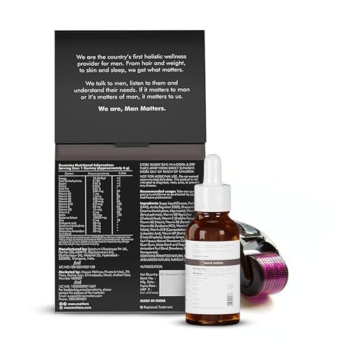 Man Matters Ultimate Beard Growth Kit With Beard Serum, Beard Gummies & Advance Derma Roller | With 4% Anagain, 1% Rosemary, Biotin | For Beard Growth & Nourishment | SLS & Alcohol Free - Image 2