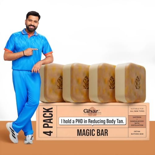 Ghar Soaps Sandalwood & Saffron Magic Soaps For Bath (100 Gms Pack Of 4) | Paraben Free | Chandan & Kesar Bath Soap | Handmade Soaps For Glowing | Skin Brightening Soap For Men & Women - Image 2