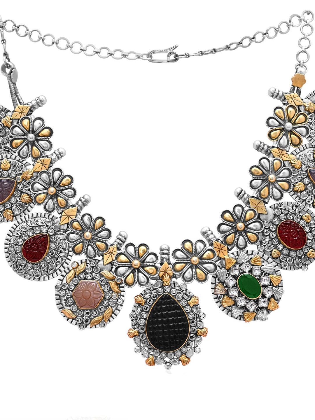 Silver Rhodium-Plated Antique Necklace - Image 2