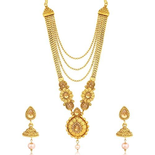 Sukkhi Ethnic Gold Plated Kundan Multi-String Set of 3 Necklace with Jhumki Earrings Combo for Women & Girls (SKR48716) - Image 3