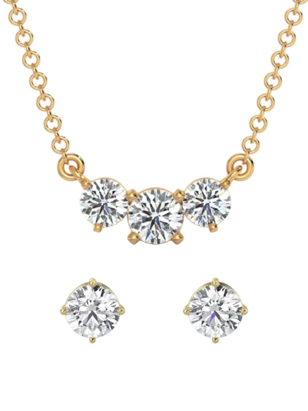 Emori Emori  14KT Gold Stone-Studded Jewellery Set