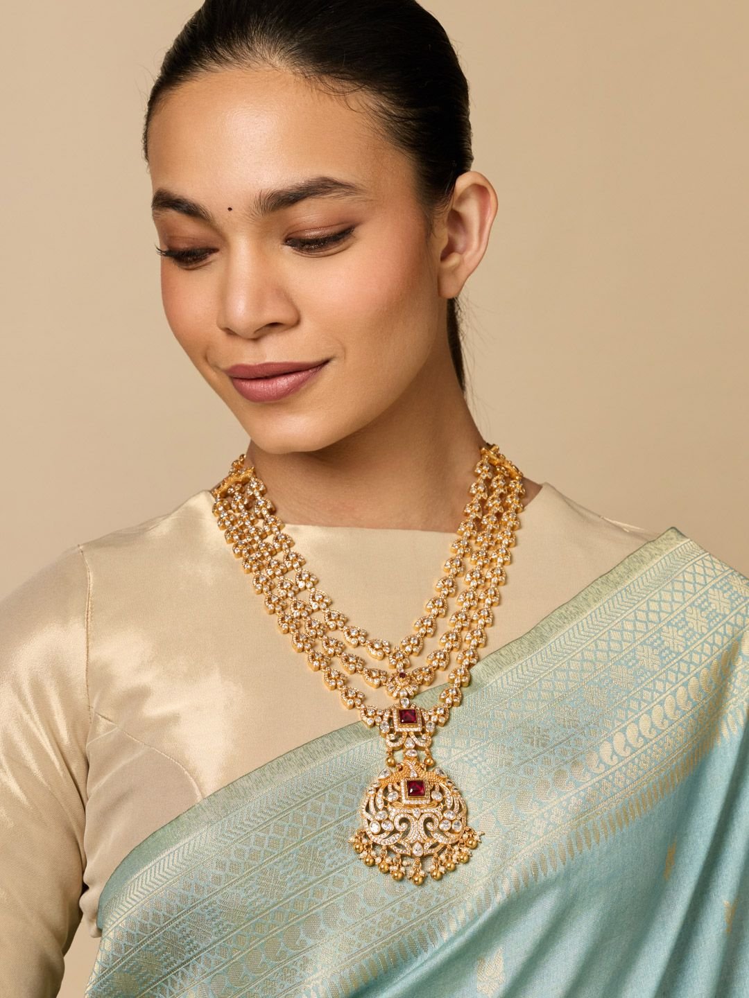 Kushal's Fashion Jewellery Kushal's Fashion Jewellery Silver Gold-Plated Necklace