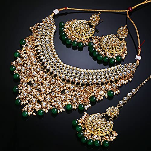 Shining Diva Fashion Latest Stylish Choker Traditional Pearl Kundan Necklace Jewellery Set for Women - Image 2