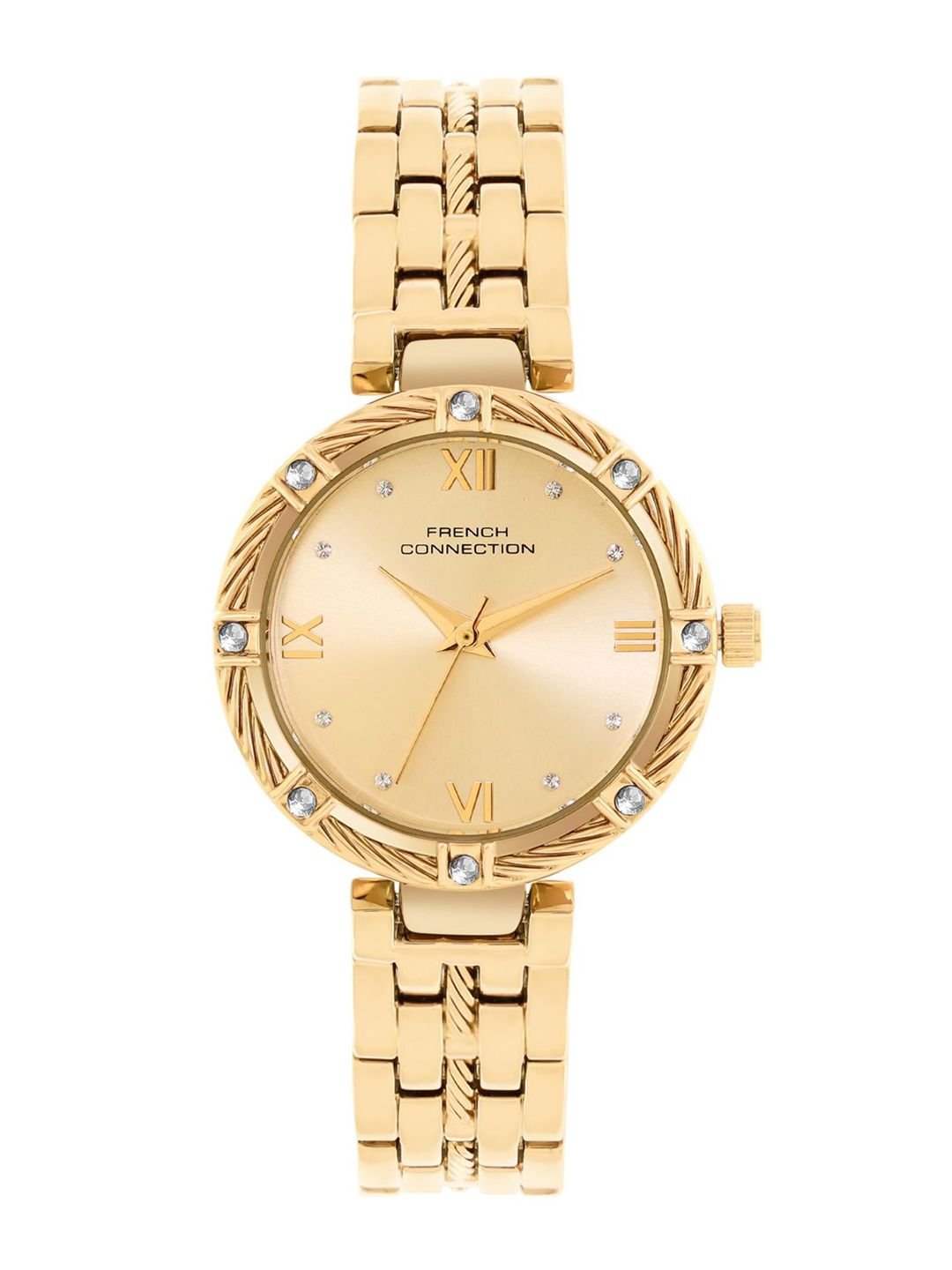 French Connection Women Embellished Dial Textured Straps Analogue Watch Gift Set FCB5GM - Image 2