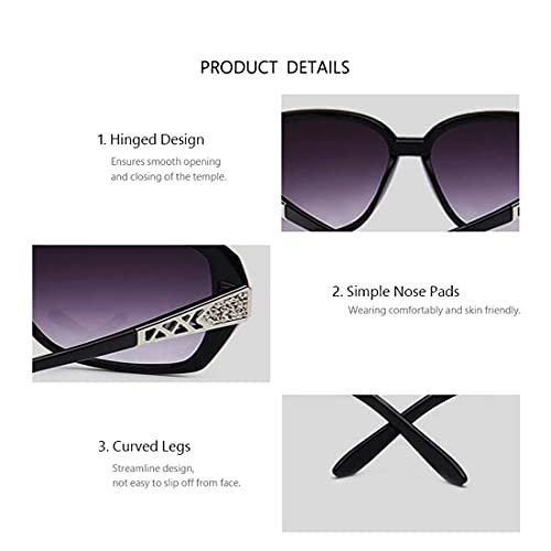 ELEGANTE UV Protected Han Edition Designer Oversized Sunglasses for Women - Image 3