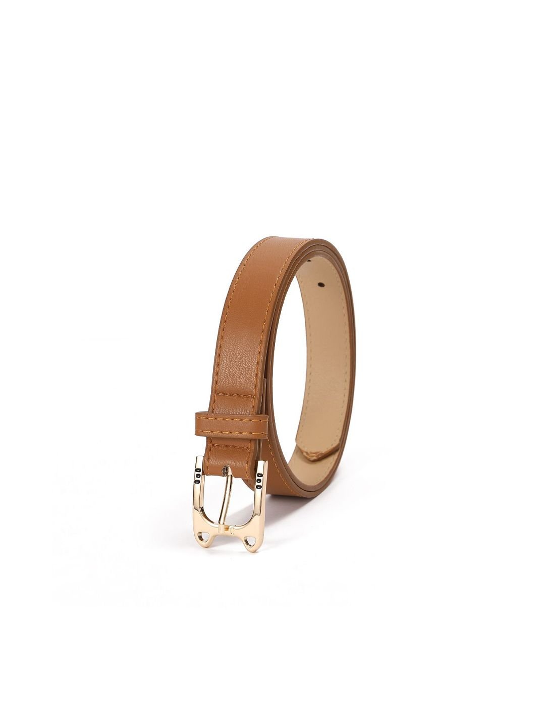 SALTY Women Cognac Saddle Vegan Leather Belt - Image 4