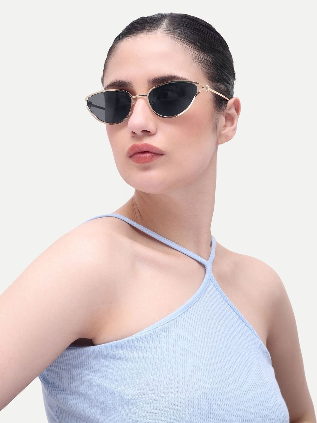 HAMILTANO WINSTON Women Black Cateye Sunglasses