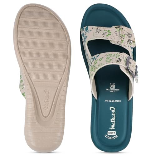 WALKAROO Slip-on Sandals for Women|Lightweight PU Wedge Sole, Comfortable Sandal|Walking, Shopping, Travel, Casual Wear Sandal-WLR74019-Plum - Image 3