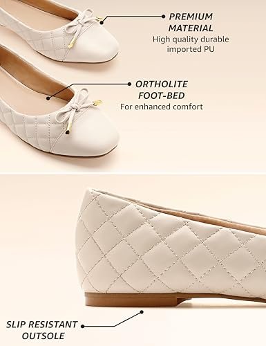 Symbol Premium Women's 'Desk to Dinner' Flat Ballerinas (Ballet Flat|Ortholite Insole) - Image 3