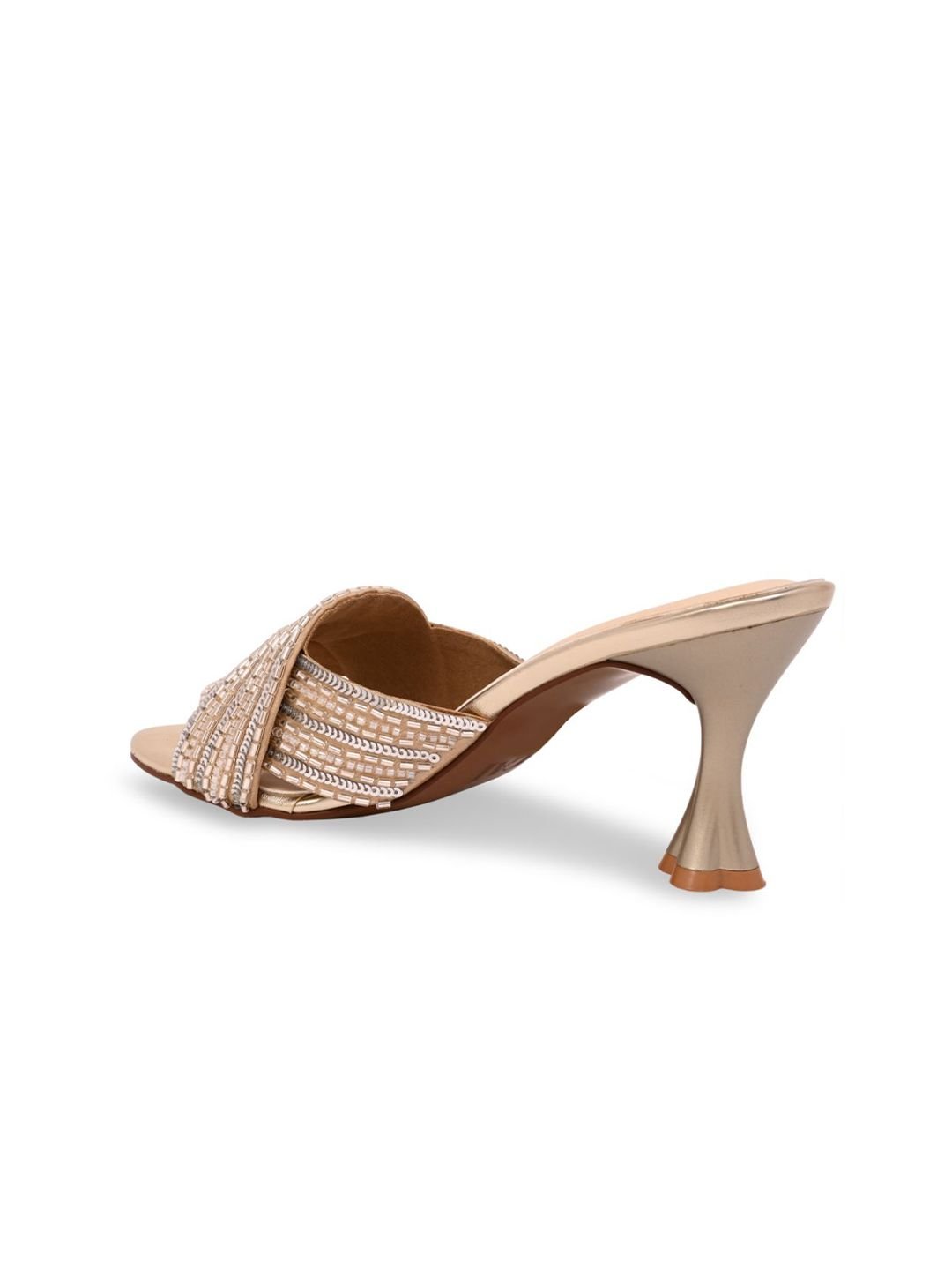 CAI PU Swirled in gold and silver heels - Image 3
