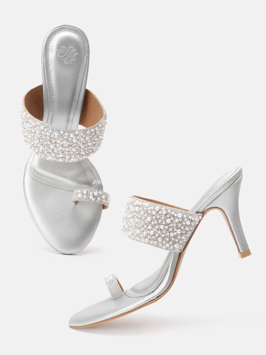 House of Pataudi Beads Embellished Slim Heels - Image 2