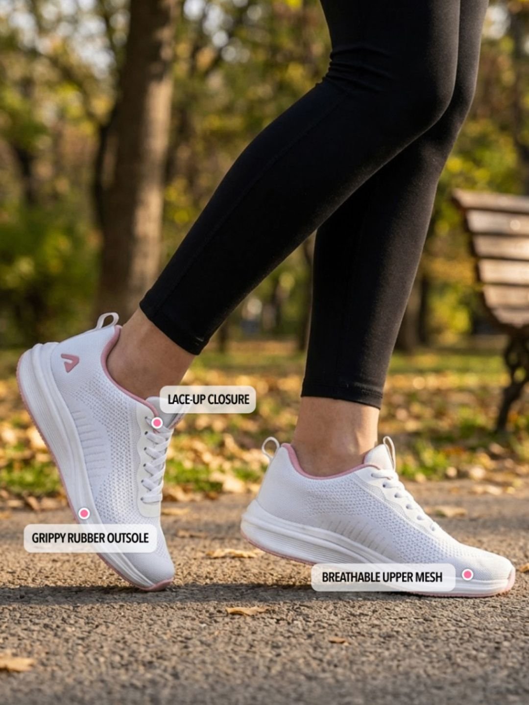 BOLDFIT Women White Progressx Running & Walking Sports Shoes - Image 2