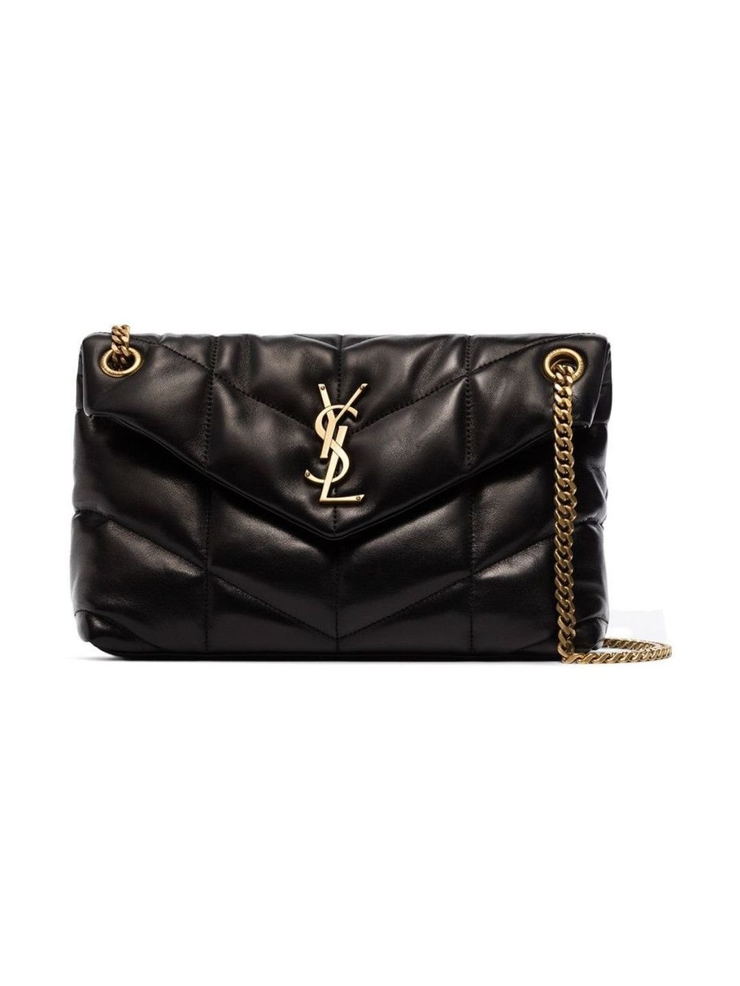 Saint Laurent Black Monogram Loulou Puffer Small Leather Shoulder Bag