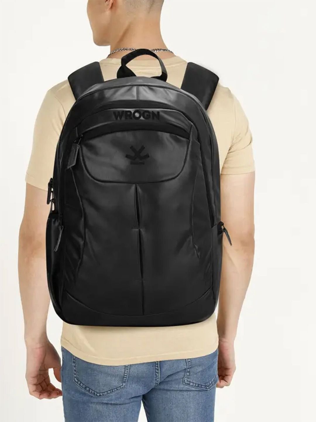 WROGN Ergonomic Water Resistant Backpack with Reflective Strip & Rain Cover - Image 4