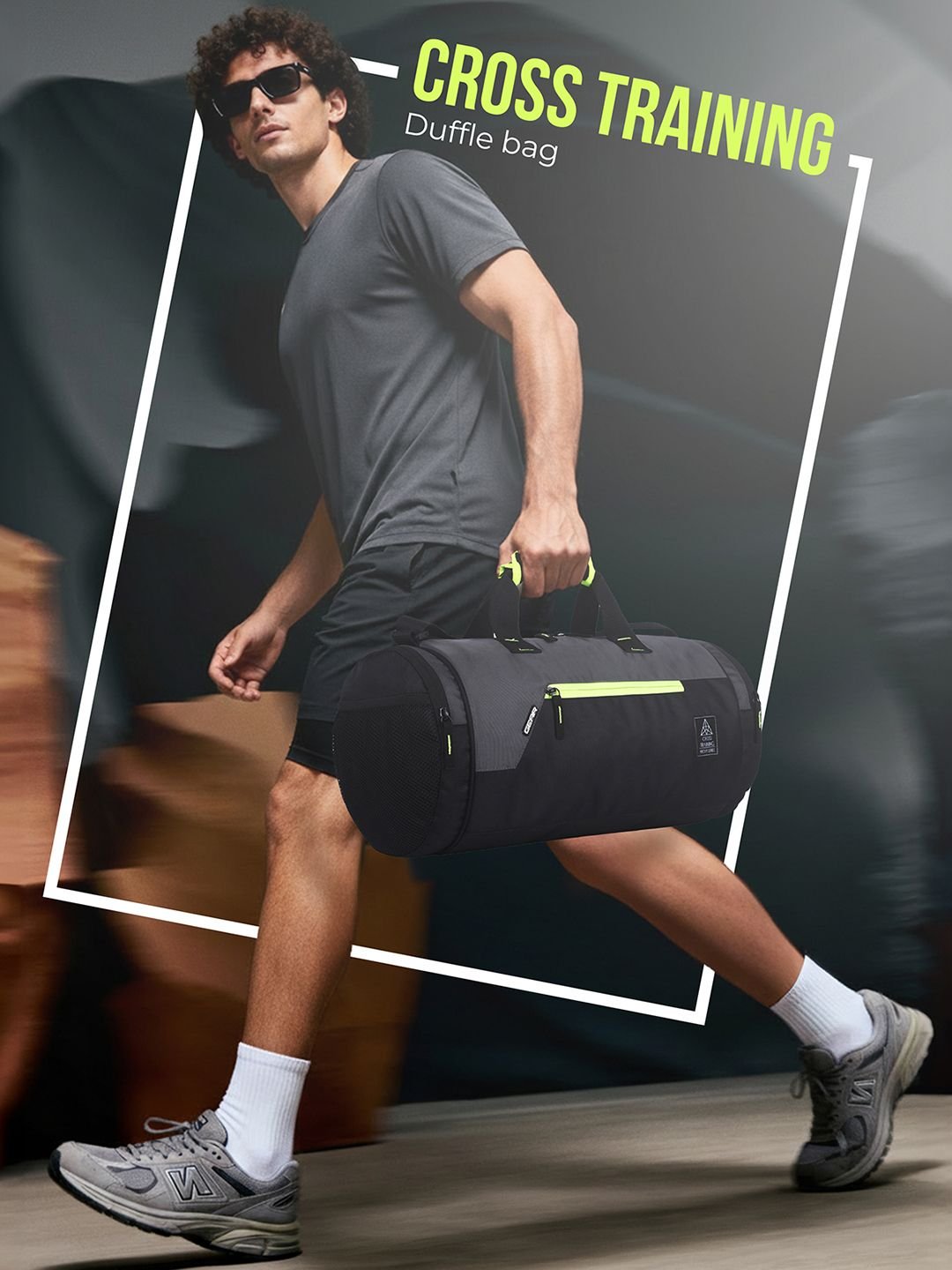 Gear Unisex Black & Grey Colourblocked Cross-Training Duffel Bag - Image 2