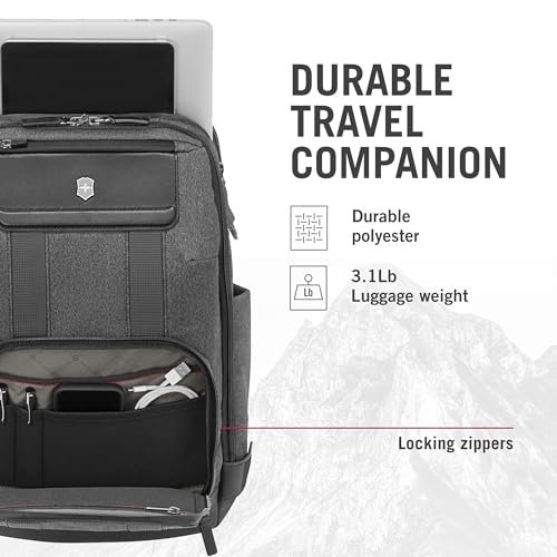 Victorinox Architecture Urban 2.0, Deluxe Backpack, 15" Laptop and Tablet Compartment, Melange Grey (611954), M - Image 4