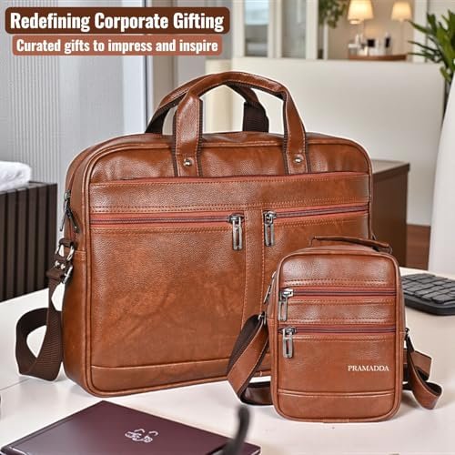 Pramadda Pure Luxury Laptop Messenger Sling bag for men women Gift Combo Set | corporate gifts for employees | secret santa christmas gifts for employee, business clients. - Image 2