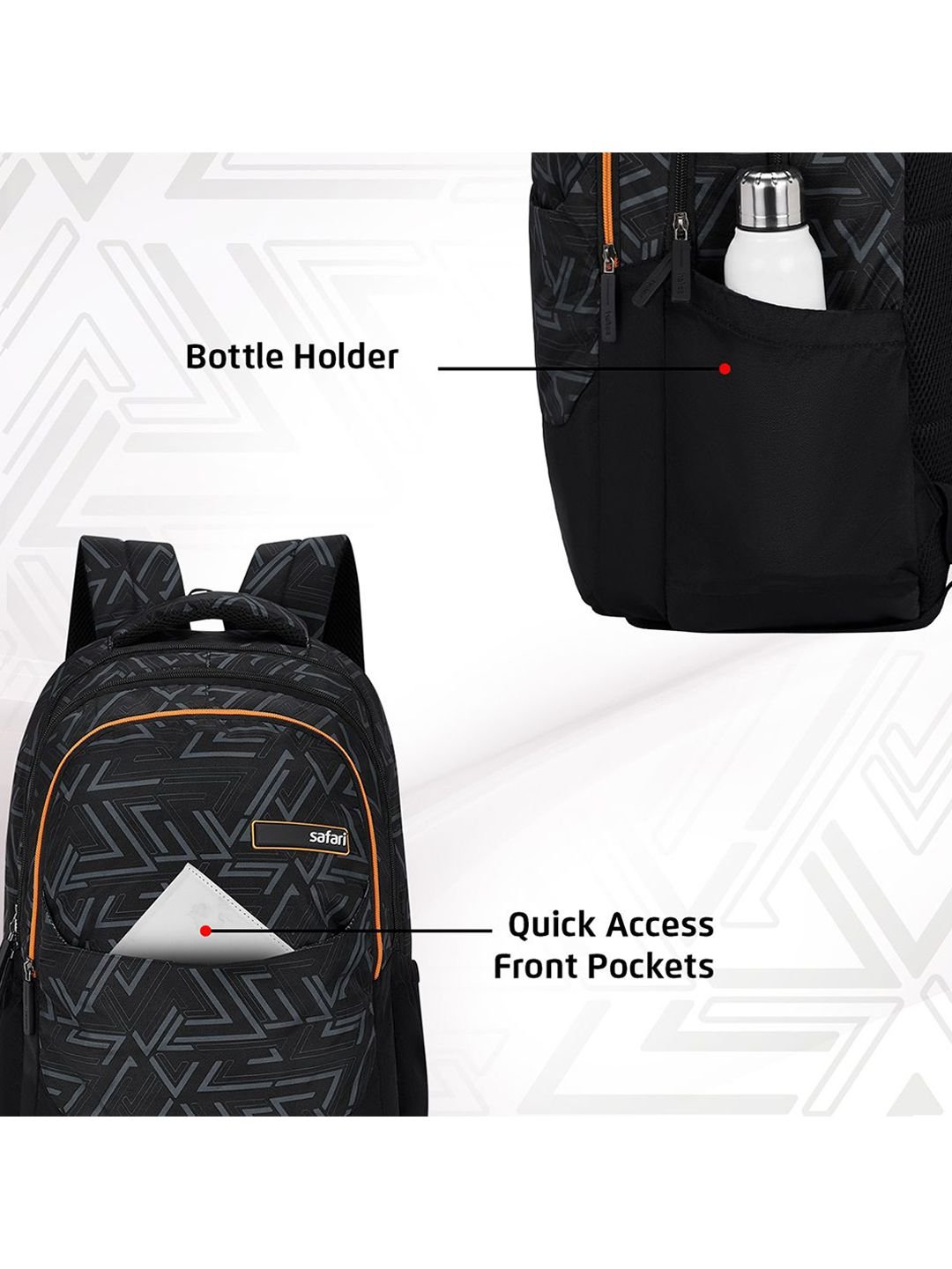 Safari Altus 37L Unisex Graphic Backpack with Laptop Compartment & Rain Cover - Image 4