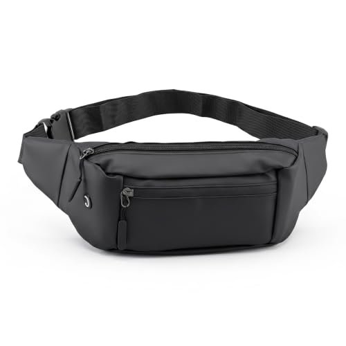 PRANIJ Waist Pack Bag Fanny Pack for Men & Women with Adjustable Strap for Outdoors Workout Traveling Casual Hands-Free Wallets Running Hiking Cycling (Black)